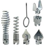 Lot de 7 t�tes de coupe combin�es pour d�boucher les canalisations - 16 mm - en acier - verrouillage ...