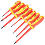 Lot de 7 tournevis isol�s 1kv : 3 cruciformes phillips et 4 plats