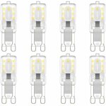 Lot de 8 ampoules led g9, g9 led 220 v blanc naturel 5500 k 3 w �quivalent halog�ne 30 w [classe �nerg�tique ...