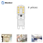 Lot de 8 ampoules led g9, g9 led 220 v blanc naturel 5500 k 3 w �quivalent halog�ne 30 w [classe �nerg�tique ...