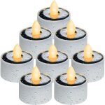 Lot de 8 bougies chauffe - plat solaires � led, �tanches et r�utilisables, pour jardin, camping et d�coration, ...