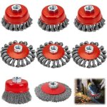 Lot de 8 brosse metallique meuleuse m14 pour meuleuses d'angle, brosse metallique disqueuse m14 ?80 mm ...