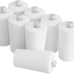 Lot de 8 but�es de volet roulant en pvc blanc, mesurant 40mm.