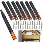 Lot de 8 coulisse de tiroir 250 mm, glissi�res pour tiroirs � roulement � billes fermeture amortie et ...