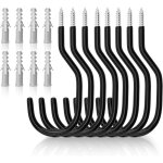 Lot de 8 crochets noirs pour vlo, rangement de garage et abri de jardin, crochets de plafond, support ...