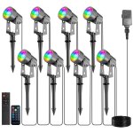 Lot de 8 Éclairage extérieur à piquer, 8 x 3w spots led extérieur, lampes jardin avec piquet, etanche ... Lot de 8 Éclairage extérieur à piquer, 8 x 3w spots led extérieur, lampes jardin avec piquet, etanche ...