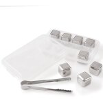 Lot de 8 gla�ons r�utilisables en acier inoxydable avec pince � t�te et bacs � gla�ons