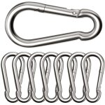 Lot de 8 grands mousquetons, ?880 mm, mousqueton charge maximale de 300 kg, ne rouillent pas, galvanis�s, ...