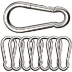 Lot de 8 grands mousquetons, ?880 mm, mousqueton charge maximale de 300 kg, ne rouillent pas, galvanis�s, ...