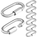 Lot de 8 maillon rapide m6 - acier inoxydable 304 - mousqueton � verrouillage robustes jusqu'� 280 kg ...