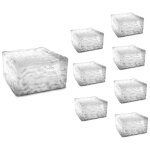 Lot de 8 pav�s solaires en verre 4 leds blanches �clairage de jardin
