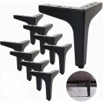 Lot de 8 pieds de canap� metal 15 cm, pieds de table basse m�tal charge jusqu'� 600 kg pied de meuble ...