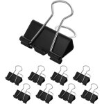 Lot de 8 pinces � trombones pliables de 60 mm - super extra larges - noir