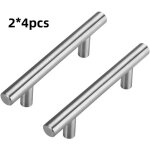 Lot de 8 poign�es de porte en acier inoxydable (220 x 10 x 32 mm), poign�es de tiroir pour meubles de ...