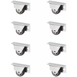Lot de 8 roulettes caissons trier (� 30 mm, pour montage lat�ral, gris fonc�) roulette fixe id�ale pour ...