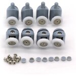 Lot de 8 roulettes pour porte de douche (23mm)