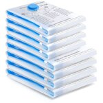 Lot de 8 sacs de rangement sous vide, sac sous vide vetement aspirateur sac de compression voyages camping ...
