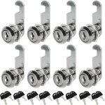 Lot de 8 serrures bo�te aux lettres universelle, 30mm serrure armoire metallique, barillet boite aux ...
