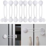 Lot de 8 verrous de scurit pour enfants multifonctions avec serrure adhsive 3m pour tiroir d'armoire, ...