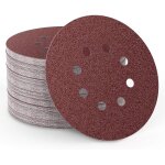 Lot de 80 disques abrasifs 125 mm pour polir le bois et le mtal (8 x grain abrasif 40 / 60 / 80 / 100 ...