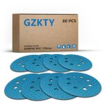 Lot de 80 disques abrasifs auto - agrippants de 125 mm - 8 trous - 60 � 400 - en forme de losange - r�sistants ...