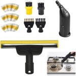 Lot de 9 accessoires pour nettoyeur vapeur k�rcher sc1 sc2 sc3 sc4 sc5, brosse ronde, brosse plate, buse ...