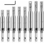 Lot de 9 forets � charni�re, forage � centrage automatique en acier � grande vitesse pour porte en bois, ...