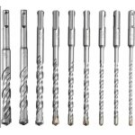 Lot de 9 forets sds - plus pour perceuse � percussion �lectrique pour percer la pierre, le b�ton, les ...