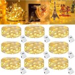Lot de 9 mini guirlande led � pile, 2m 20led 3 modes pile, �tanche petite guirlande lumineuse led interieur ...
