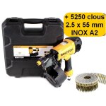 Bostitch - lot bardage n66c - 2 - e cloueur + 5250 clous inox 2. 5x55mm a2 liaison pvc