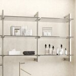 Lot de consoles pour 5 tablettes en verre pour la structure zero, verre non inclus, zamak, peint gris ...