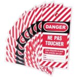 Lot d'�tiquettes de consignation - 'danger - ne pas toucher  - vendu par 10 thirard