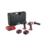 Flex - lot perceuse percussion pd 2g 18. 0 - ec + visseuse  chocs id 1 / 4' 18. 0 - ec avec 2 batteries ...