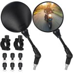 Lot de r�troviseurs universels pour moto, 2 pinces de guidon 22 mm m10 (7 / 8'), 2 filetages m10 � droite, ...