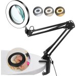 Loupe 10 x avec lumi�re et support, loupe avec lumi�re, 3 modes de couleurs en continu, 10 niveaux d'intensit� ...