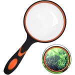Loupe 10x, loupe 100mm / 4inch loupe de lecture portable avec poign�e en caoutchouc souple antid�rapante ...