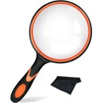 Loupe 10x 100mm pour livres journaux observation d'insectes exp�rience scientifique poign�e en caoutchouc ...