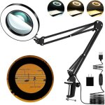 Loupe 5x avec lumire, lampe loupe claire 3 modes de couleur rglable en continu 8 dioptries relles ...