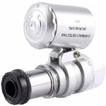Loupe 60x mini - loupe, microscope de loupe de poche led lumire uv pour les bijoutier