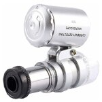 Loupe 60x mini - loupe, microscope de loupe de poche led lumire uv pour les bijoutier