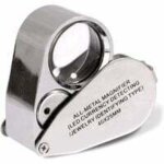 Loupe de bijoutier 40x loupe pliante en m�tal avec loupe � lumi�re uv led pour diamants bijoutiers pi�ces ...