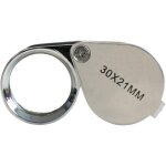 Loupe bijoutier - loupe grossissante verre 30 x 21 mm lentille oculaire - 30x loupe de poche - pliable ...