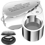 Loupe de bijoutier, grossissement 40x, en m�tal, loupe pliante avec led et lumi�re uv, loupe pour diamants, ...