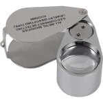 Loupe de bijoutier, grossissement 40x, en m�tal, loupe pliante avec lumi�re led et uv, loupe pour diamants, ...