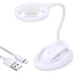 Loupe clairante loupe avec lumire, lampe loupe 5x 10x avec support et pince, lampe loupe de bureau ...