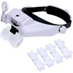 Loupe frontale avec �clairage, �quip�e de 3 led, adapt�e aux bijoutiers, zoom de 1x � 14x, fonctionnement ...