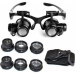 Loupe frontale serre - t�te loupes avec led grossissements 10x, 15x, 20x, 25x loupes pour travail manuel ...