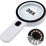 Loupe de lecture, loupe 30x avec 12 led lumi�re - loupe de lecture lumineuse pour personnes �g�es - pour ...