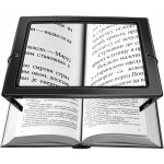 Loupe de lecture, 3x grossissement a4 rectangulaire loupe eclairante avec 4 lumineuse led grande loupe ...