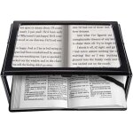 Loupe lecture loupe de lecture avec 4 lumineuse led, 3x grossissement a4 rectangulaire loupe eclairante ...